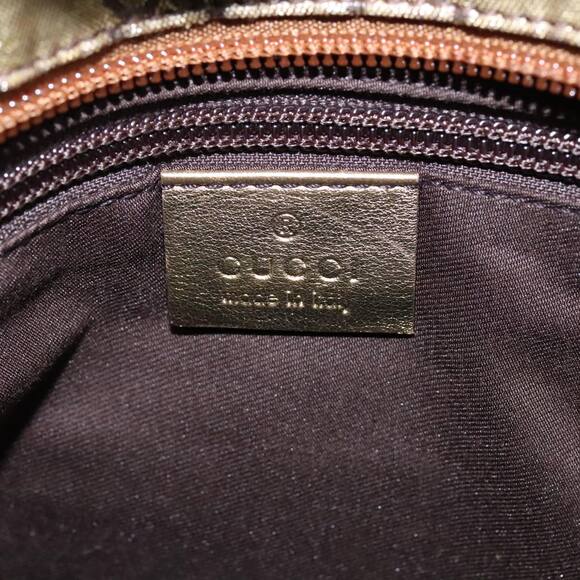 GUCCI GG Crystal Sherry Line Hand Bag Gray Gold Brown - Picture 15 of 16